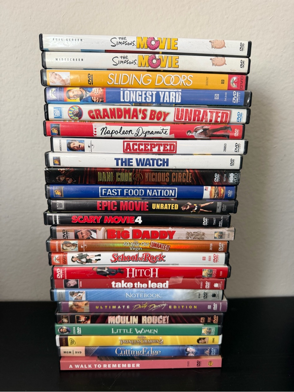Assorted movies DVD (The Notebook, Moulin Rouge, Longest Yard, and more)